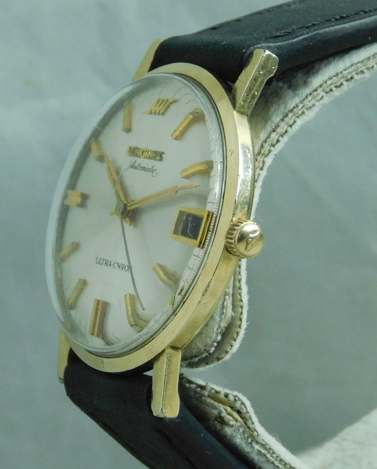 Slate Gray Longines Ultra Chron Hi-Beat 36,000 BPH Automatic Date 10k GF Mens Watch   34mm