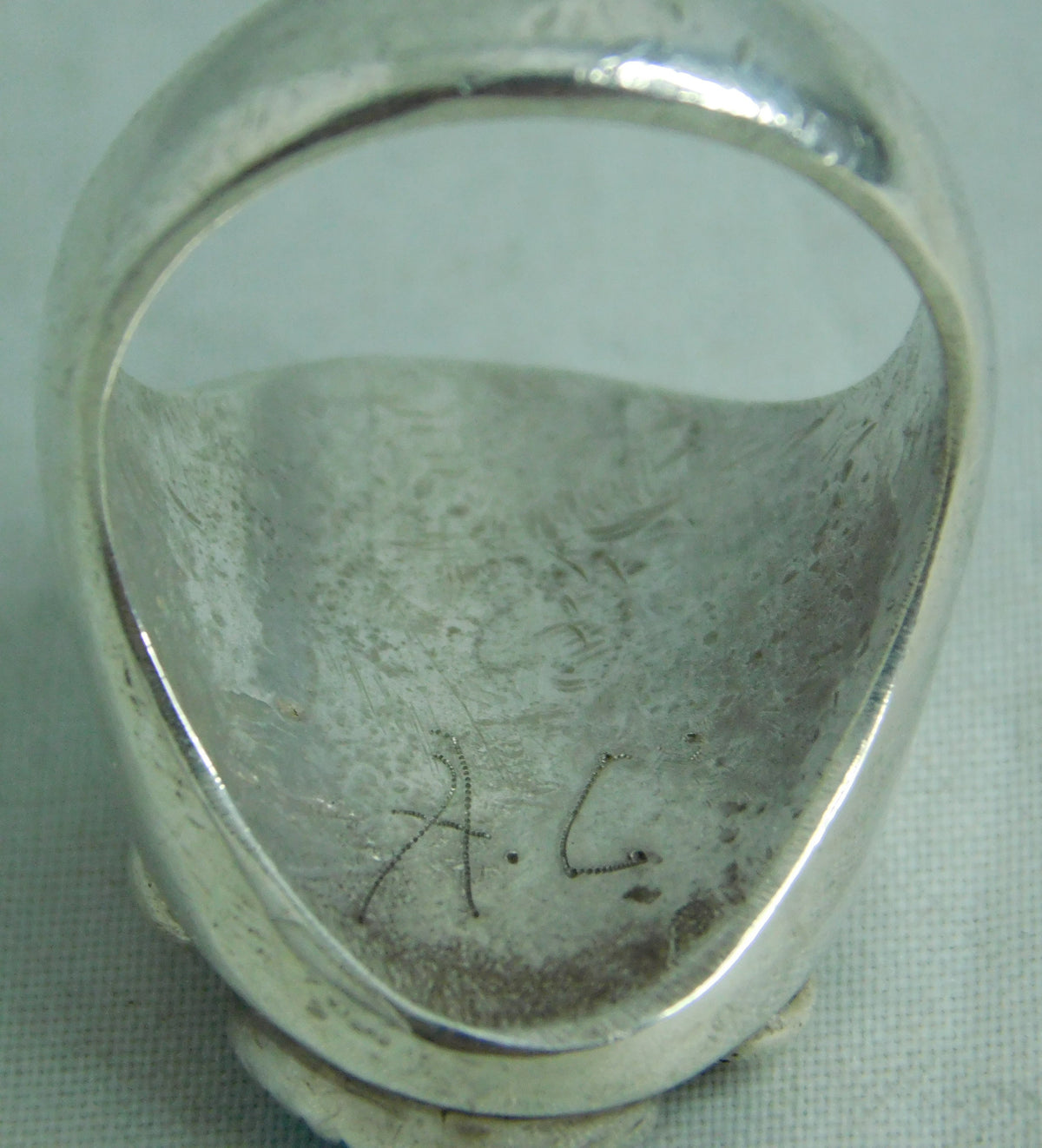 Slate Gray Navajo 925 Sterling Silver 22 Grams Mens Turquoise Ring Size 10