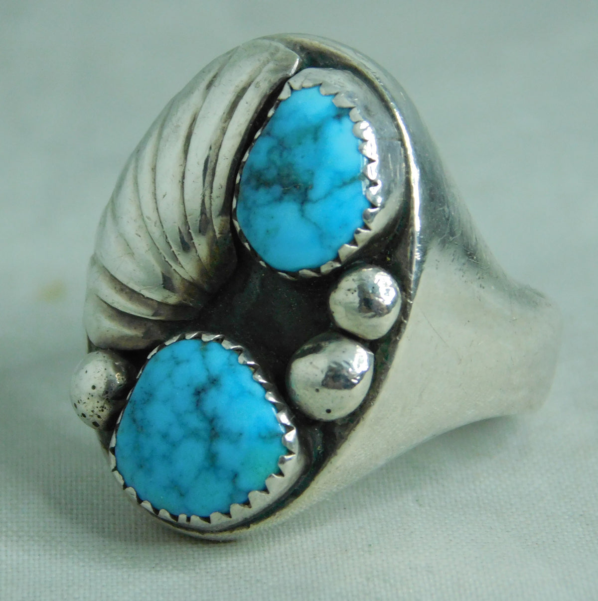 Dark Gray Navajo 925 Sterling Silver 22 Grams Mens Turquoise Ring Size 10