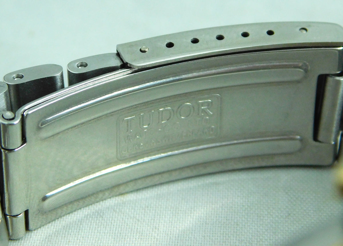 Light Gray Rolex Tudor Prince Date 74033 White Roman Dial 2-Tone Circa 2000 Mens Watch  34mm