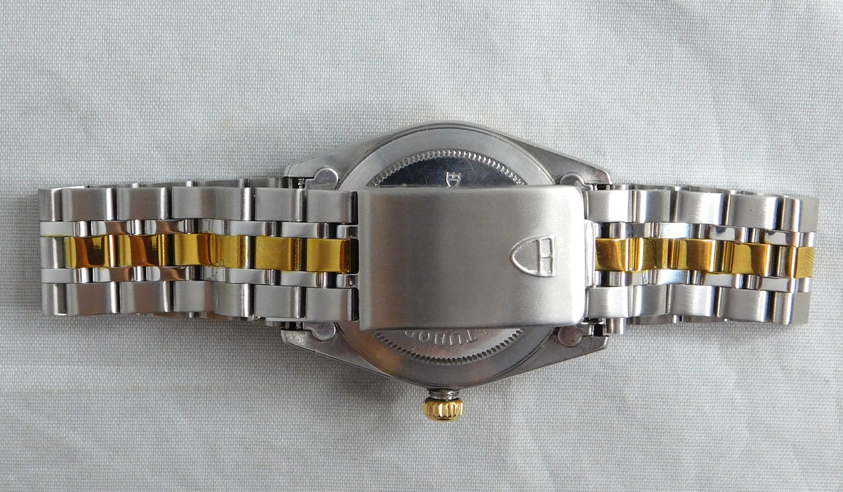 Rolex Tudor Prince Date 74033 White Roman Dial 2-Tone Circa 2000 Mens Watch   34mm