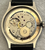 Tan Elgin Two Hand Dress Watch SS 7mm Thick Case Swiss Manual Wind Mens Watch....34mm