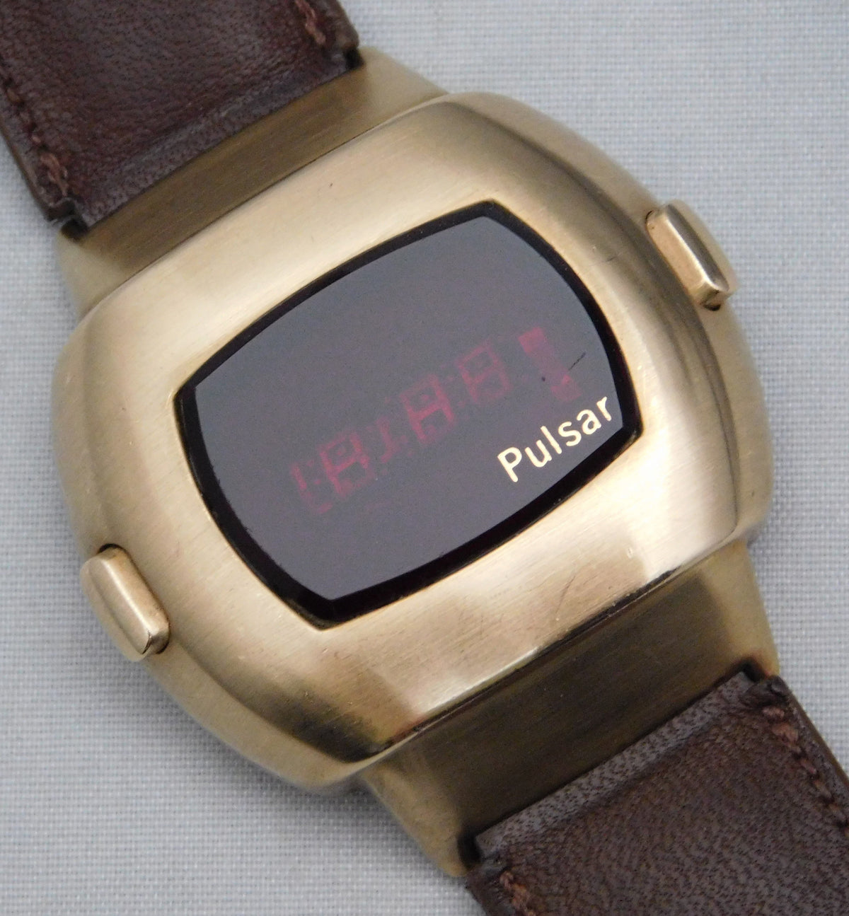 Dark Gray Pulsar Time Computer P3 Date Command 1973 14k Gold Filled Mens Watch....38mm