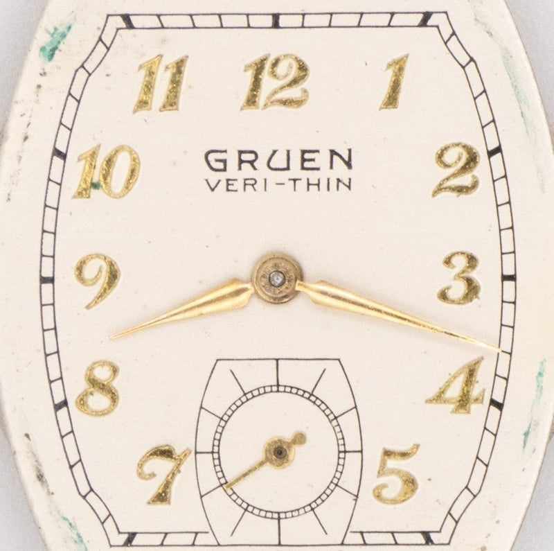 Antique White Gruen Veri-Thin Manual Wind 15 Jewel Gold Plated Circa 1960's Mens Watch....26mm