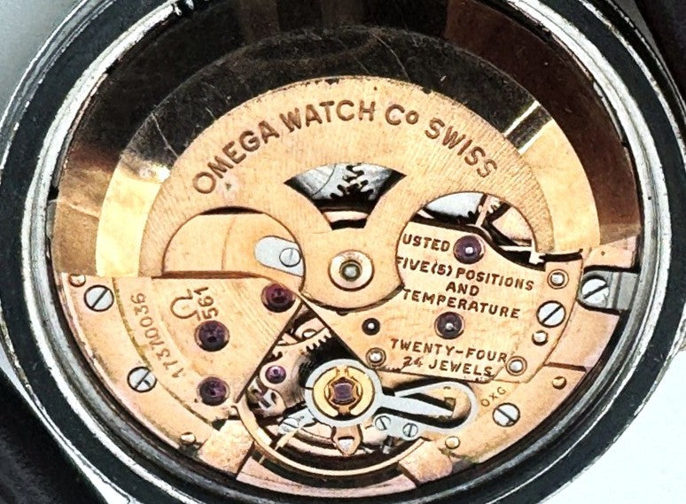 Black Omega Constellation Pie Pan Chronometer 14k Solid Gold/SS Circa 1959 Mens Watch....34mm