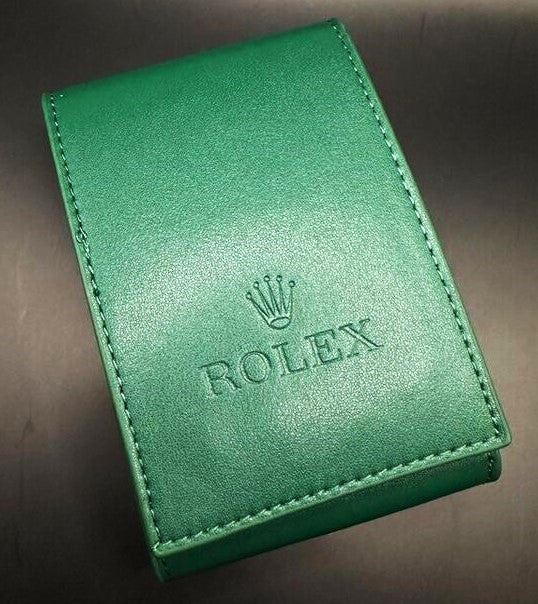 Dim Gray Rolex Authentic Service Center Premium Version 2021 Green Leather Travel Pouch