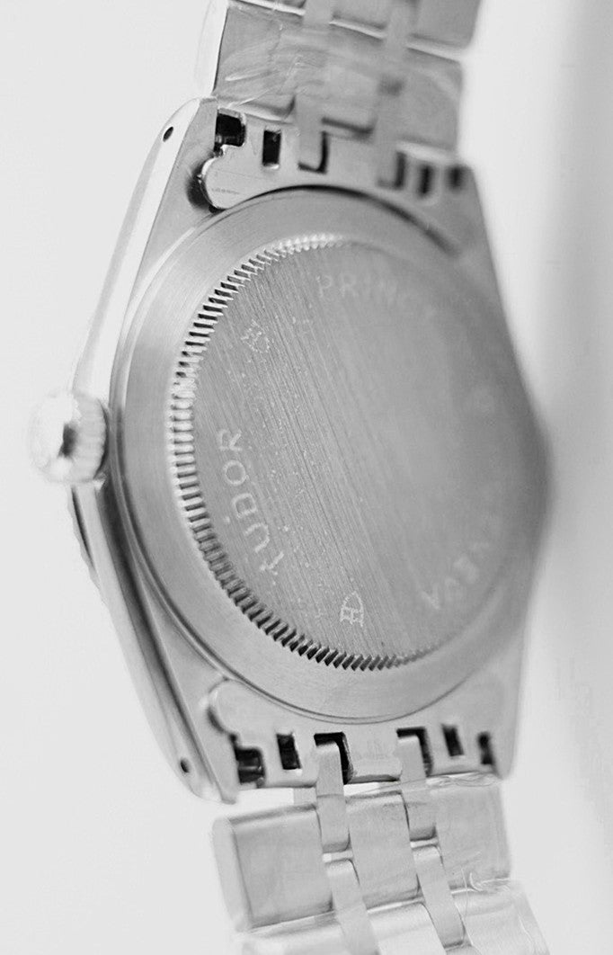 Dark Gray Rolex Tudor Prince Date 74033 White Roman Dial 2-Tone Circa 2000 Mens Watch  34mm