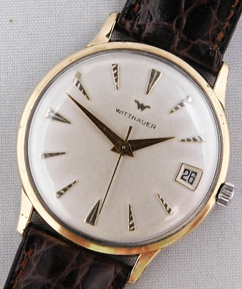 Gray Wittnauer Vintage 1960's Ivory Dial Manual Wind Pre-Owned Mens Watch....34mm