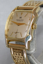 Rosy Brown Hamilton 10k Gold Filled Vintage 1950's Recently Serviced Mens Watch....26mm