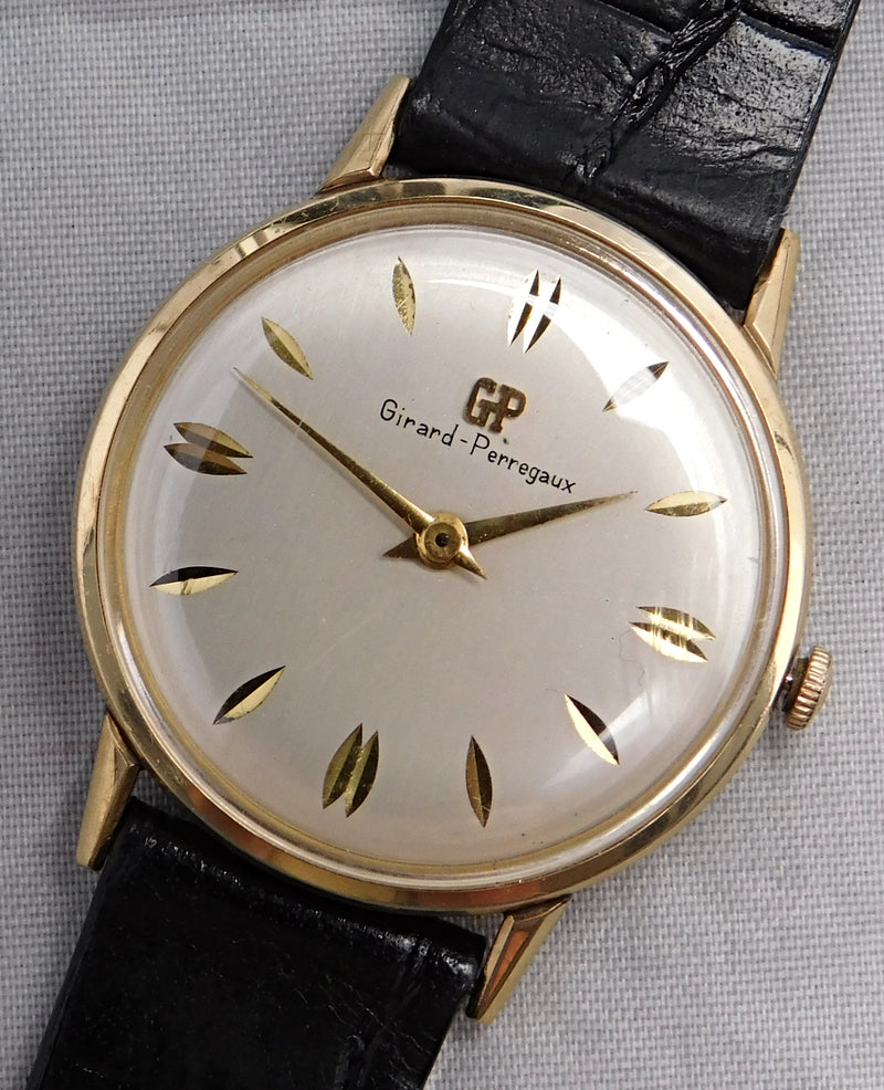 Rosy Brown Girard Perregaux 10K Gold Filled Vintage 1960's Manual Wind Mens Watch....33mm