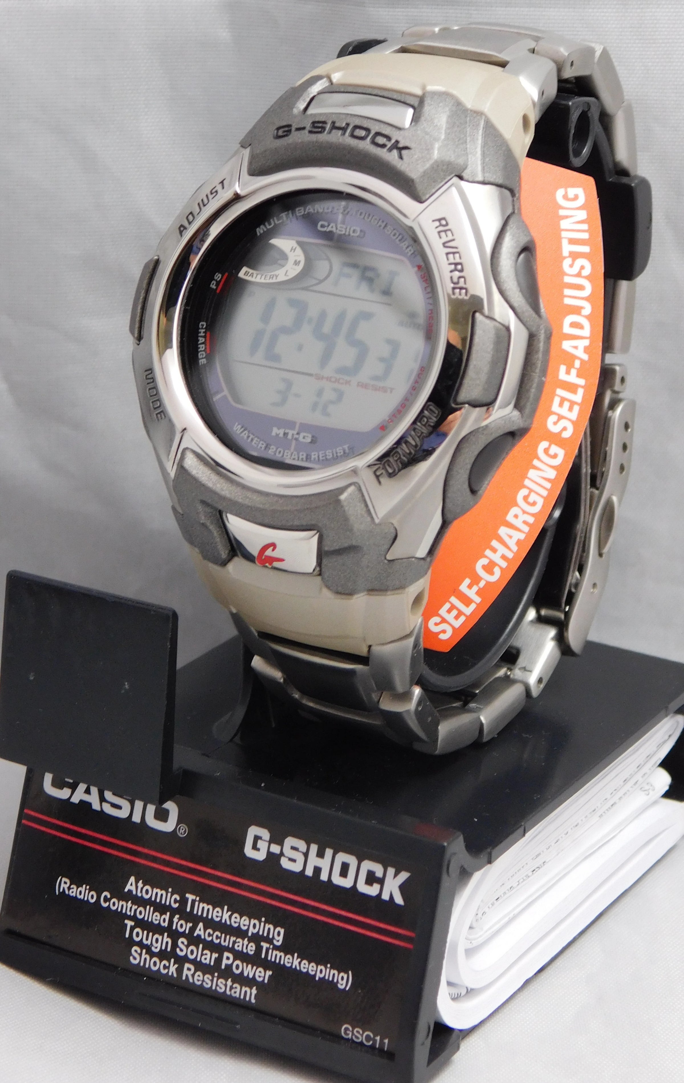 Casio MTGM900DA-8CR G-Shock Digital Solar Atomic Silver SS Mens