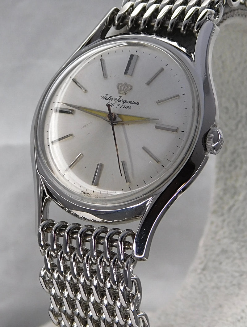 Dark Gray Jules Jurgensen Vintage Automatic Stainless Steel Mens Watch....Serviced....35mm