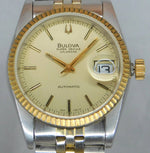 Rosy Brown Bulova Super Seville Calendar Two-Tone Swiss Automatic Vintage Mens Watch....36mm