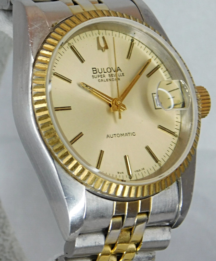 Bulova Super Seville Calendar Two-Tone Swiss Automatic Vintage