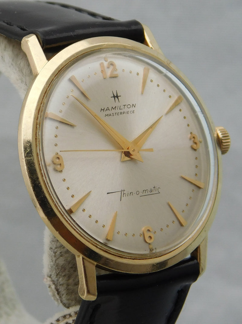 Rosy Brown Hamilton Thin-O-Matic Masterpiece Micro Rotor Automatic 10KGF Mens Watch....33mm