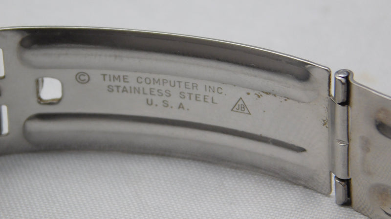 Dark Gray Pulsar Time Computer P4 Classic SS W/Original Bracelet Vintage 1970's Mens Watch