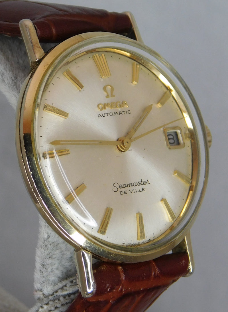 Rosy Brown Omega Seamaster De Ville Automatic Gold Filled Vintage 1965 Mens Watch....34mm