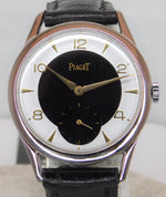 Black Piaget Vintage 1940's Stainless Steel Two Tone Dial Mens Watch....35mm