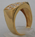 Rosy Brown 1.50 Ct Round Cut Diamond Cluster 14k Yellow Gold Plate Mens Ring....Size 10.5
