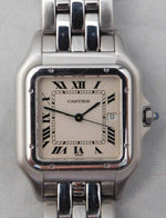 Dark Gray Cartier Panthere Jumbo Reference 1300 Stainless Steel Mens Quartz Watch....29mm