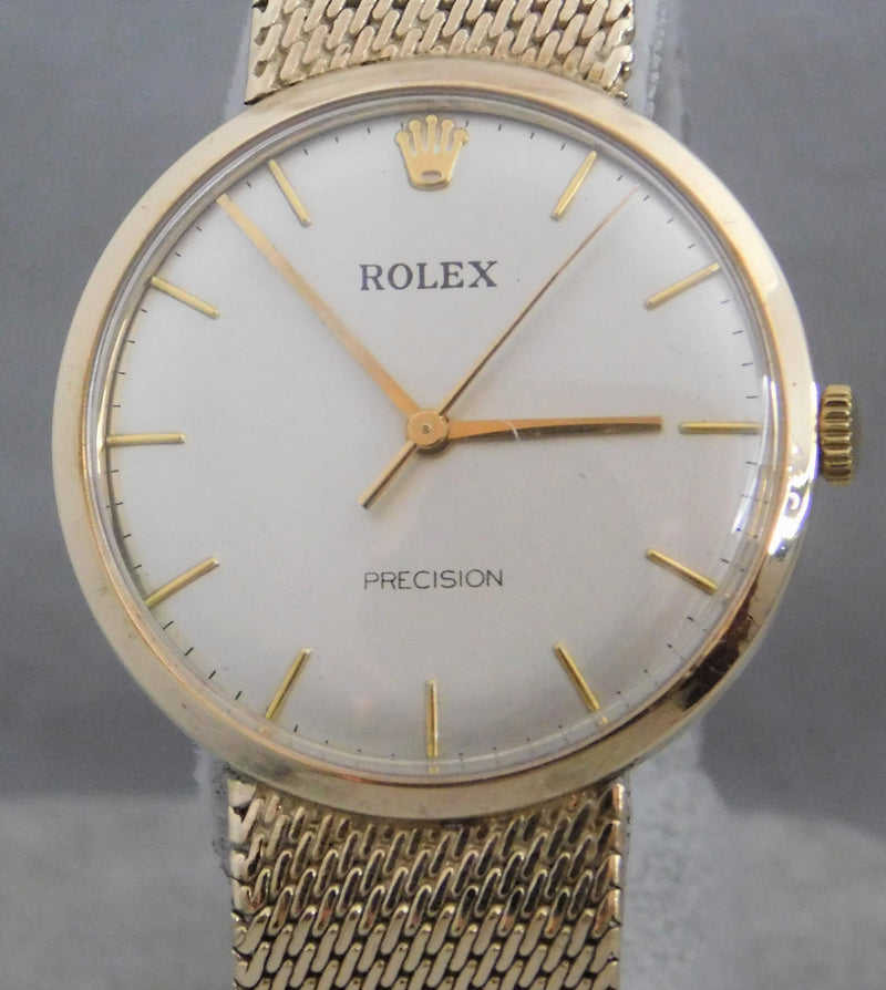 Rosy Brown Rolex Precision 9k Solid Gold Vintage 1950’s Recently Serviced Mens Watch....33mm