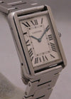 Slate Gray Cartier Tank Solo Large Ref. 3169 Stainless Steel Silver Roman Dial Quartz Mens Watch....27mm