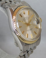 Rosy Brown Rolex Datejust 1601 Vintage 1966 18k Solid Yellow Gold /SS Mens Watch....36mm