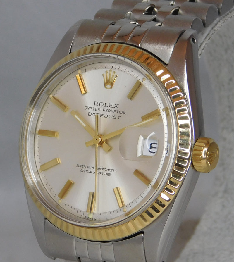 Slate Gray Rolex Datejust 1601 Vintage 1966 18k Solid Yellow Gold /SS Mens Watch....36mm