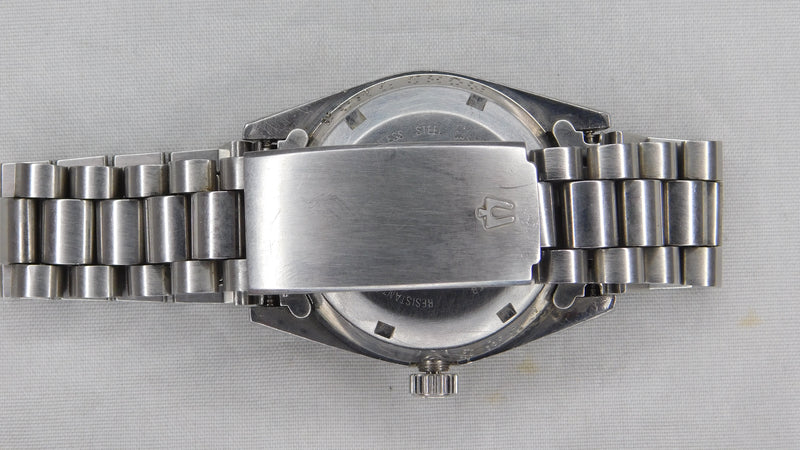Dark Gray Bulova Super Seville Calendar SS Vintage 1990's Swiss Automatic Mens Watch....36mm