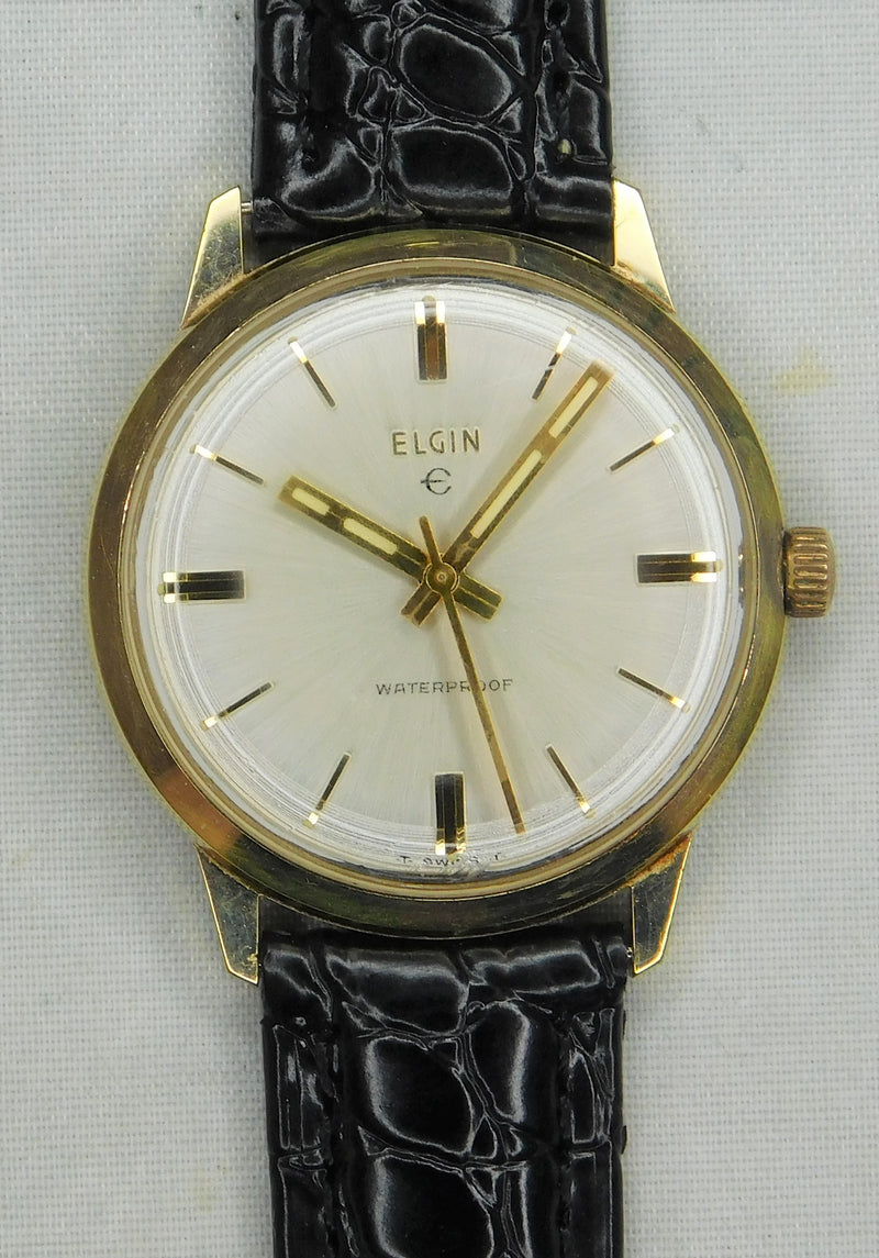 Gray Elgin Vintage 1960's Manual Wind Mens Wristwatch With Original Box....34mm