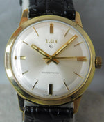 Light Slate Gray Elgin Vintage 1960's Manual Wind Mens Wristwatch With Original Box....34mm