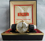 Dark Gray Elgin Vintage 1960's Manual Wind Mens Wristwatch With Original Box....34mm