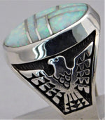 Dark Gray Opal Semi-Black Solid Sterling Silver Mens Ring....Size 10