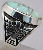 Gray Opal Semi-Black Solid Sterling Silver Mens Ring....Size 10