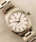 Tan Rolex Oyster Perpetual Stainless Steel Roman Numeral Dial 1980's Mens Watch....34mm