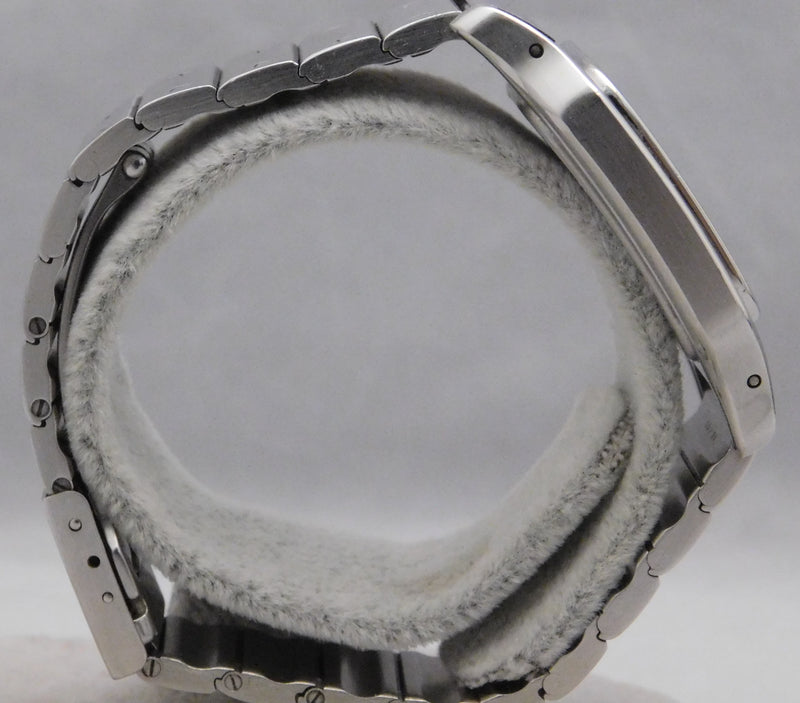 Dark Gray Cartier Santos Ref.1564 Swiss Quartz Movement Stainless Steel Mens Watch....29mm