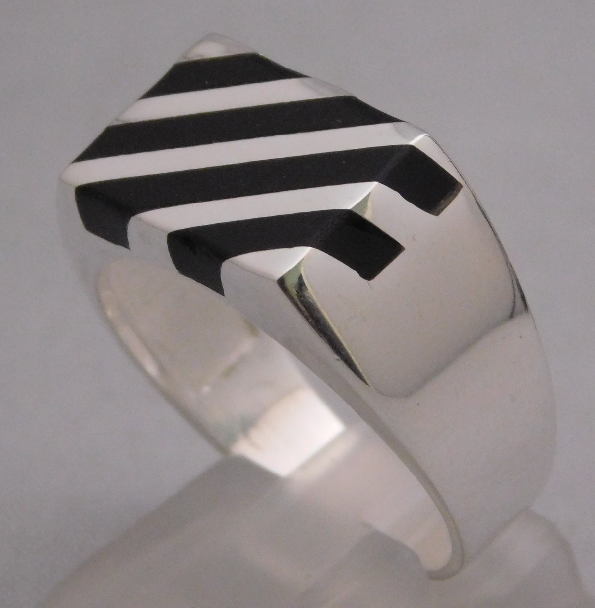 Rosy Brown Sterling Silver .925 / Black Onyx Men or Women Ring....Size 9