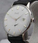 Light Slate Gray Piaget Jumbo Case Vintage 1940's Swiss Manual Wind Date Mens Watch....35mm