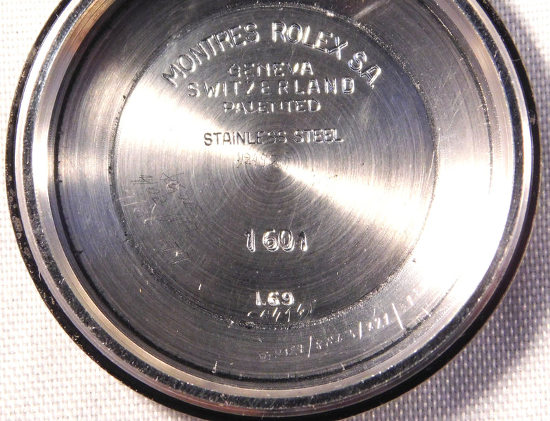 Dim Gray Rolex Datejust 1601 SS 14k Solid White Gold Bezel Vintage 1969 Mens Watch...36mm