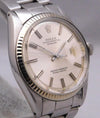 Rosy Brown Rolex Datejust 1601 SS 14k Solid White Gold Bezel Vintage 1969 Mens Watch...36mm