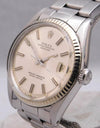 Dark Gray Rolex Datejust 1601 SS 14k Solid White Gold Bezel Vintage 1969 Mens Watch...36mm