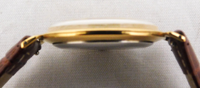 Light Gray Breitling Geneve 18k Gold Filled Silver Dial Vintage 1950's Mens Watch....33mm