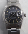 Dark Slate Gray Rolex Datejust 1603 Stainless Steel Black Dial Vintage 1978 Mens Watch....36mm