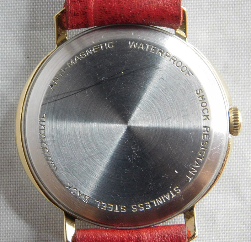Dark Gray Waltham 21 Jewel Swiss Manual Wind Gold Plated Vintage 1960's Men’s Watch...33mm