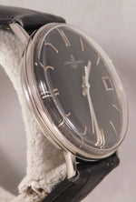 Rosy Brown Ulysse Nardin Classic Black Dial SS Vintage 1950's Swiss Made Mens Watch....34mm
