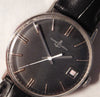 Dark Slate Gray Ulysse Nardin Classic Black Dial SS Vintage 1950's Swiss Made Mens Watch....34mm