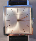 Light Slate Gray Girard Perregaux Classic Square Manual Wind Big Size SS 1960's Mens Watch...30mm