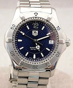 Light Gray Tag Heuer WK2117 Automatic Vintage 1990's Blue Dial SS Mens Watch....37mm