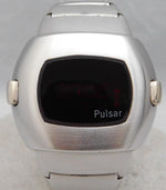 Dark Gray Pulsar Time Computer Date Command SS Vintage 1973 W/Original Bracelet Mens Watch