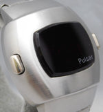 Dark Gray Pulsar Time Computer Date Command SS Vintage 1973 W/Original Bracelet Mens Watch